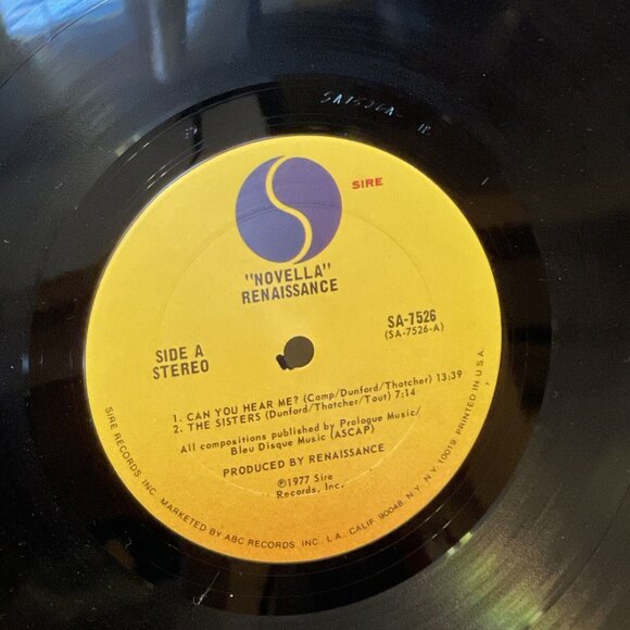 Renaissance Novella (Vinyl, 1977) Sire SA-7526 VG+ LP Record Album - Picture 8 of 10